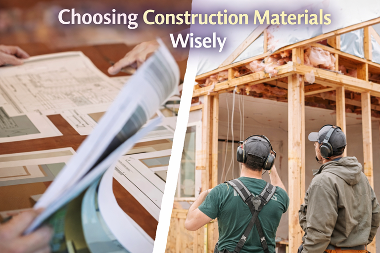 Selecting construction materials with blueprint review and on site framing inspection.