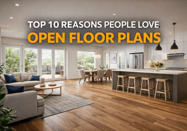 Modern open floor plan combining kitchen, dining, and living areas in a bright residential interior